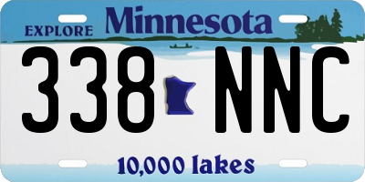MN license plate 338NNC