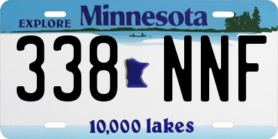 MN license plate 338NNF