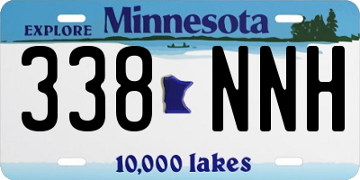 MN license plate 338NNH