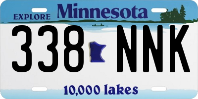 MN license plate 338NNK