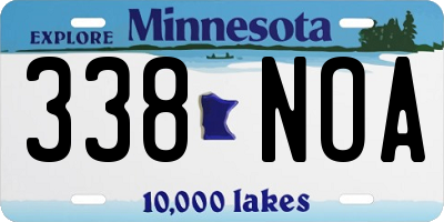 MN license plate 338NOA