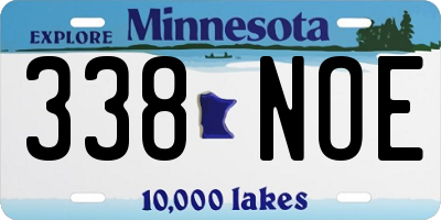 MN license plate 338NOE