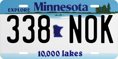 MN license plate 338NOK