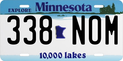 MN license plate 338NOM