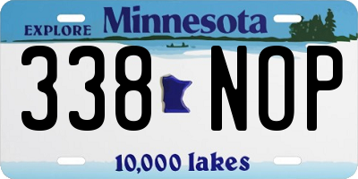 MN license plate 338NOP