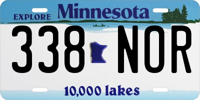 MN license plate 338NOR