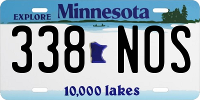 MN license plate 338NOS