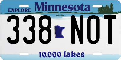 MN license plate 338NOT