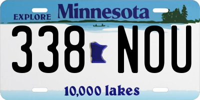 MN license plate 338NOU