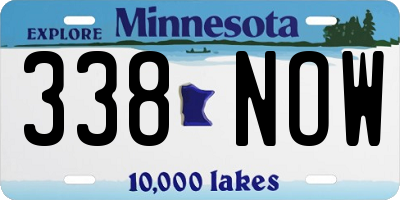 MN license plate 338NOW