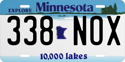 MN license plate 338NOX