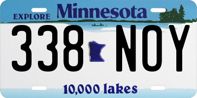 MN license plate 338NOY