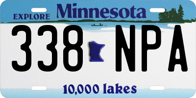 MN license plate 338NPA