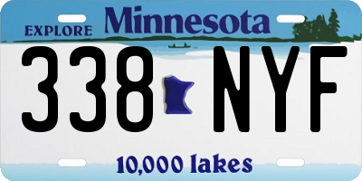 MN license plate 338NYF
