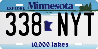 MN license plate 338NYT