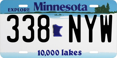 MN license plate 338NYW