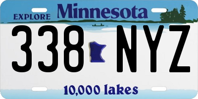 MN license plate 338NYZ