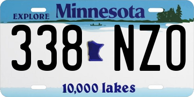 MN license plate 338NZO