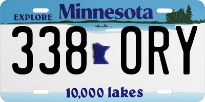 MN license plate 338ORY