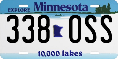 MN license plate 338OSS