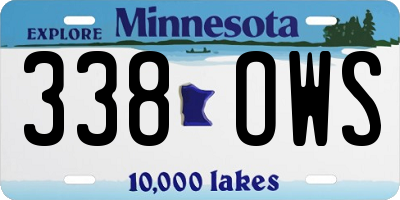 MN license plate 338OWS