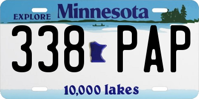 MN license plate 338PAP