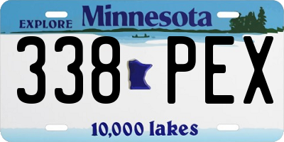 MN license plate 338PEX