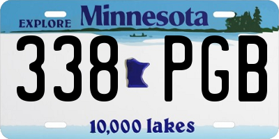 MN license plate 338PGB