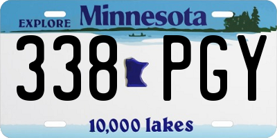 MN license plate 338PGY