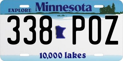 MN license plate 338POZ