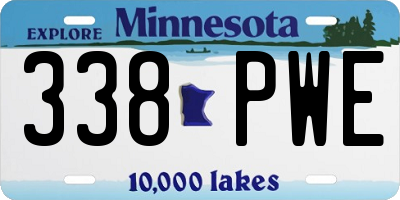 MN license plate 338PWE
