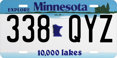 MN license plate 338QYZ