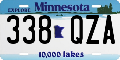 MN license plate 338QZA
