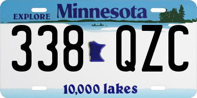 MN license plate 338QZC
