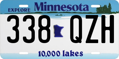 MN license plate 338QZH
