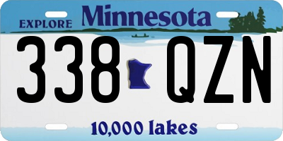 MN license plate 338QZN