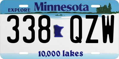 MN license plate 338QZW