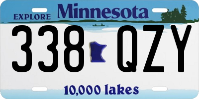 MN license plate 338QZY