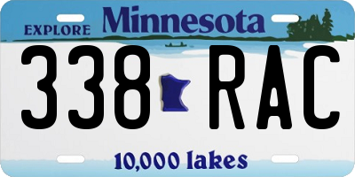 MN license plate 338RAC