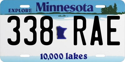 MN license plate 338RAE