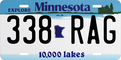 MN license plate 338RAG