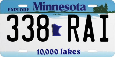 MN license plate 338RAI