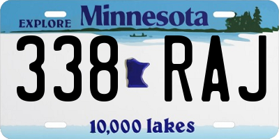 MN license plate 338RAJ