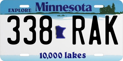 MN license plate 338RAK