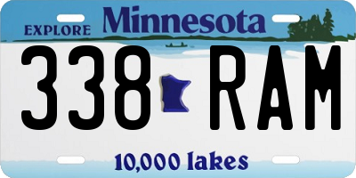 MN license plate 338RAM