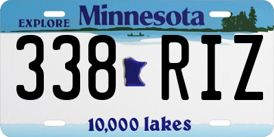MN license plate 338RIZ