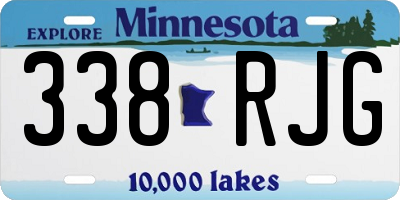 MN license plate 338RJG