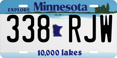 MN license plate 338RJW