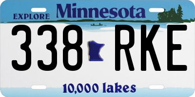 MN license plate 338RKE
