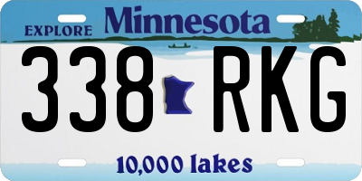 MN license plate 338RKG